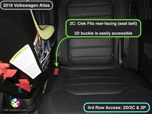 2018 Volkswagen Atlas 2C w Clek Fllo RF allows easy access to 2D buckle